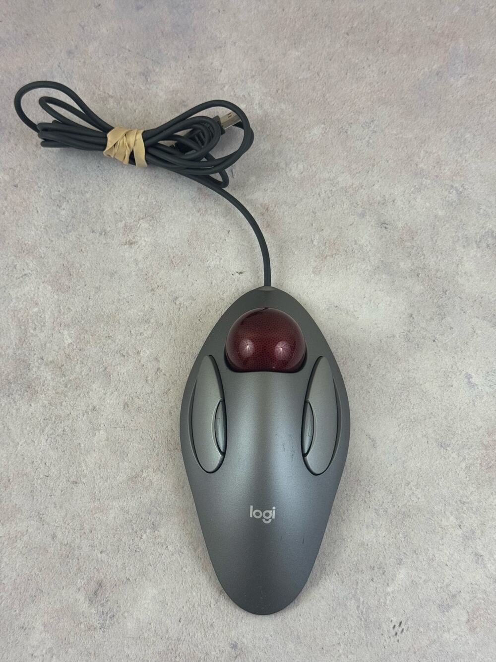 Logitech T-BC21 Trackman Trackball USB Mouse Marble Ball 810-000767 Tested
